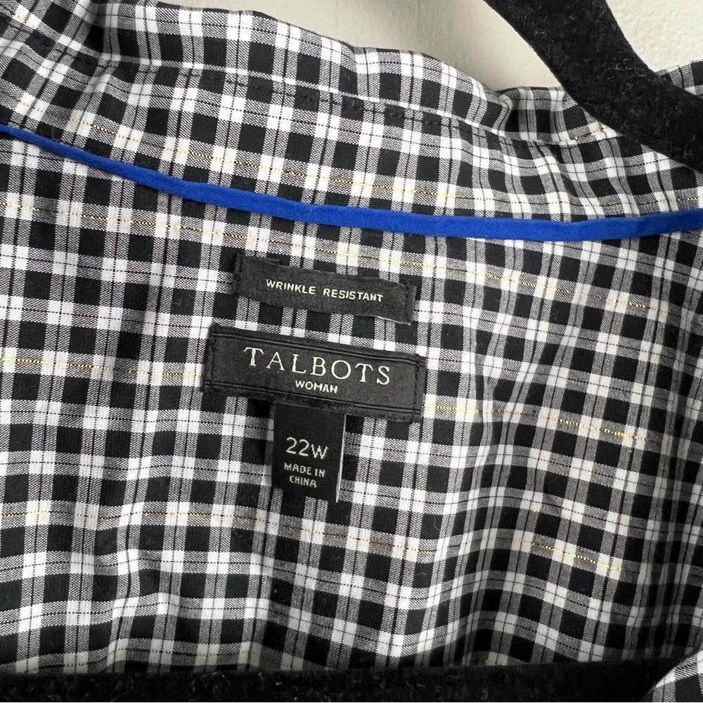 Talbots wrinkle resistant metallic thread gingham… - image 9